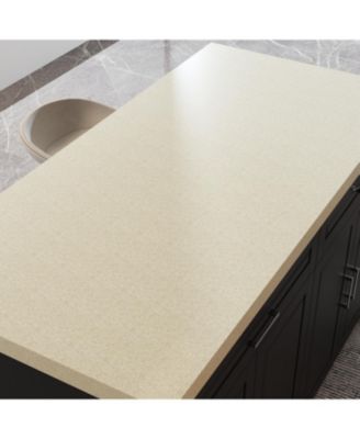 61x29.5x35.4 inches Kitchen island with 2 drawers, 4 doors, storage table with sockets, coffee station and microwave rack for home