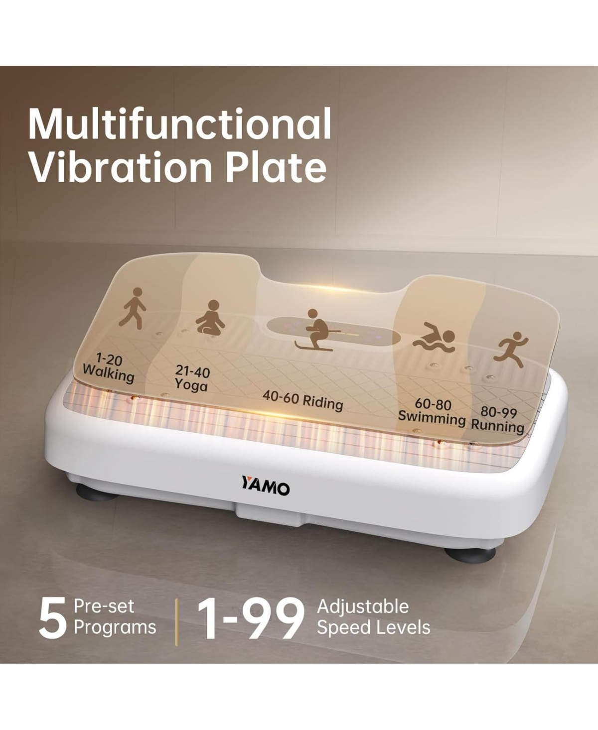 350lbs Capacity Vibration Plate Exercise Machine Vibrating Plate for Lymphatic Drainage & Weight Loss Whole Body Shaking Workout Fitness