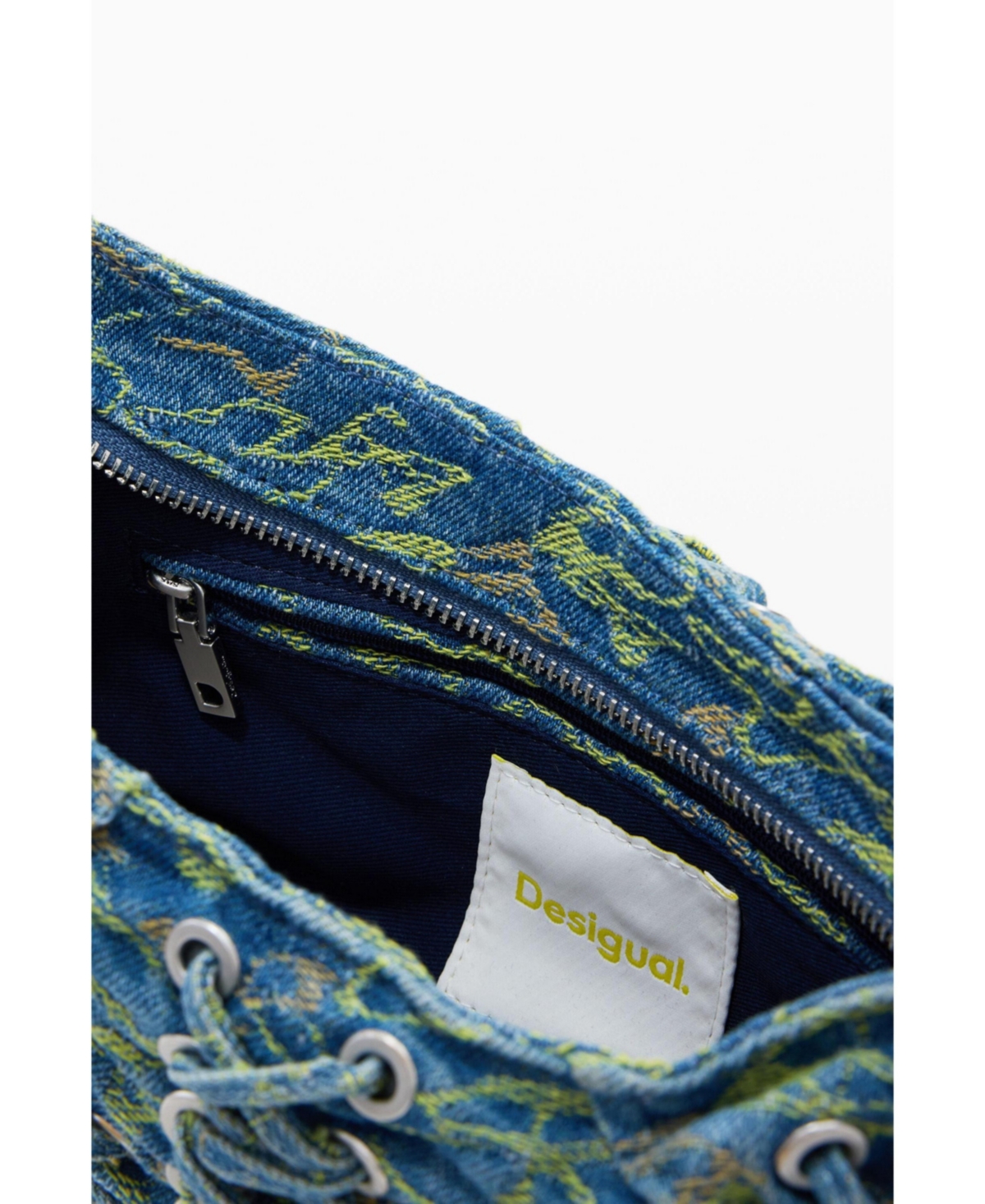 Desigual Women's Medium Braided Denim Bag In Blue