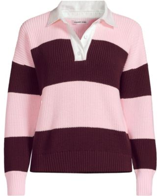 Women's Petite Drifter Rugby with Woven Collar Sweater