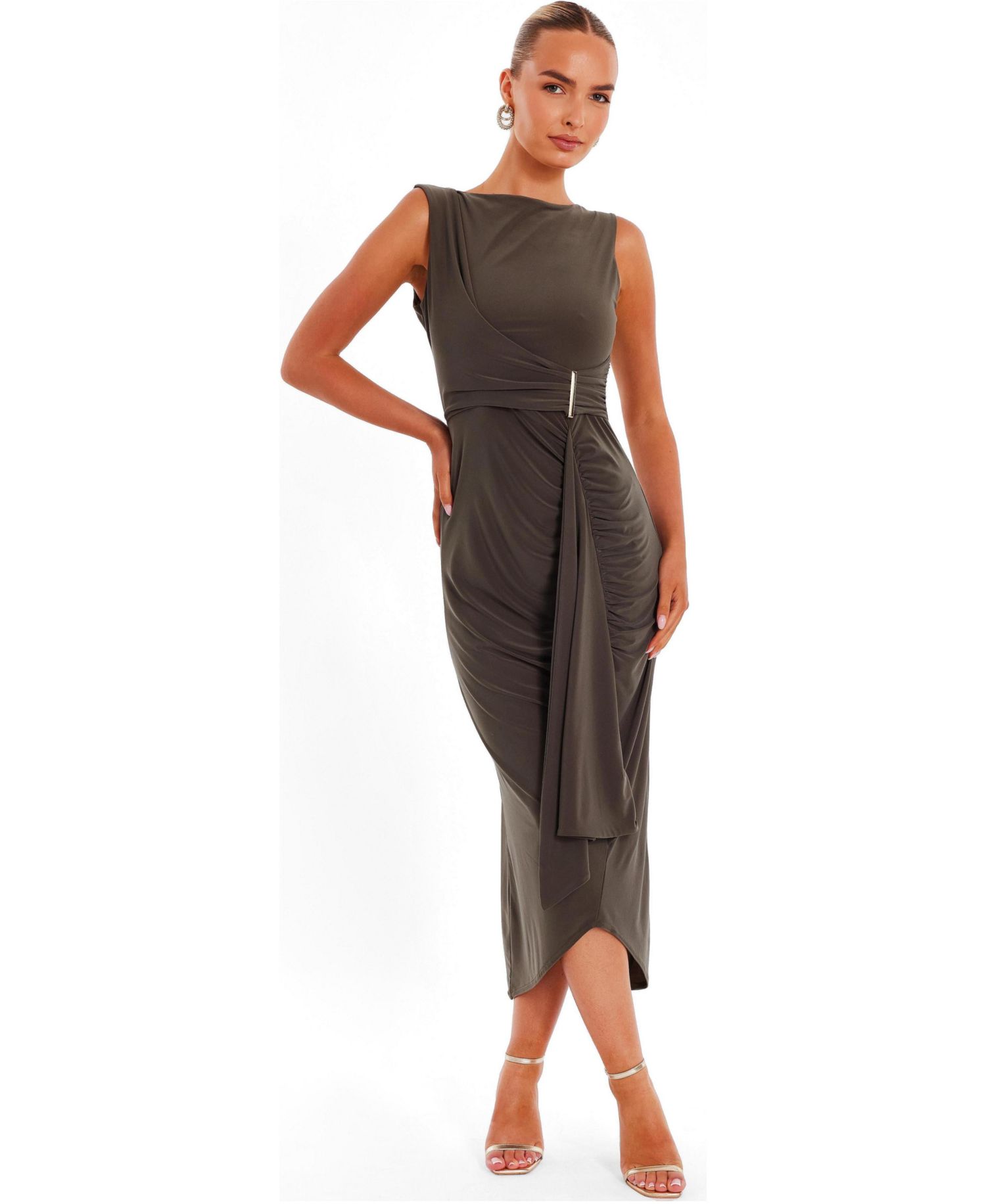 Women's Wrap Bar Midaxi Dress