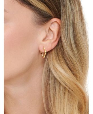 Clover Hoop Earrings in Gold Plated Sterling Silver