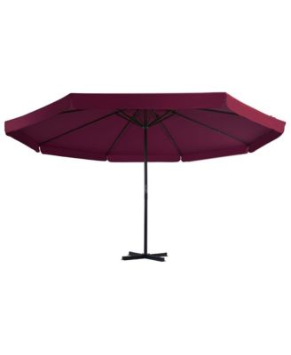 Garden Parasol Bordeaux Red Polyester, Aluminum Extra Large