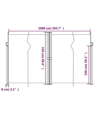 Retractable Side Awning Anthracite 100% polyester with a PU coating