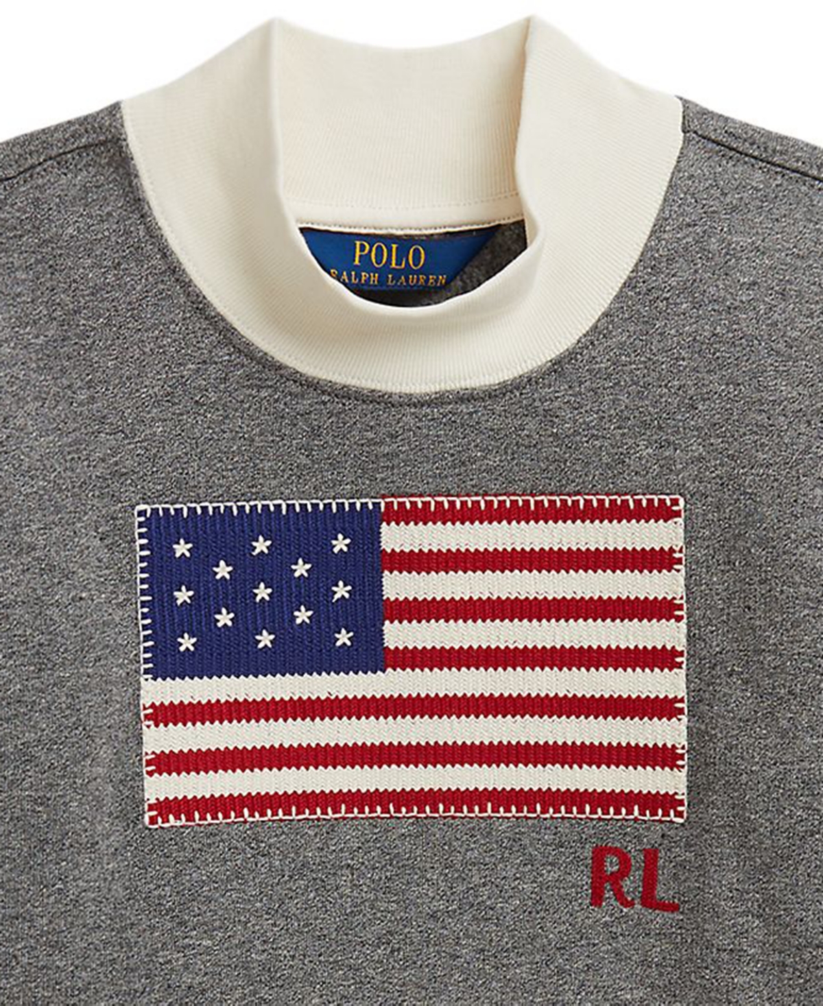 Polo Ralph Lauren Girls 2T-6X Flag Mock Neck Sweatshirt