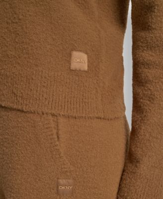 Women's Feather Yarn Hood Tonal Hoodie