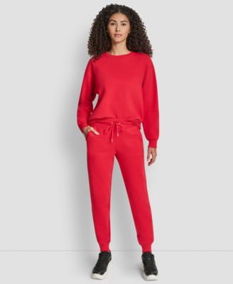 Women's Tonal Logo Patch Rib Trim Side Pockets Jogger