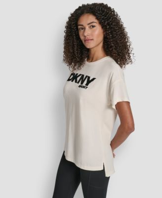 Women's Flocked Logo Drop Shoulder T-Shirt