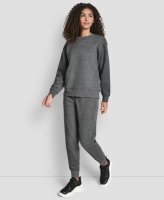 Women's Rhinestone Logo Long Line Crewneck Sweatshirt