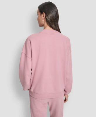 Women's Allover Stack Rhinestone V-Neck Sweatshirt