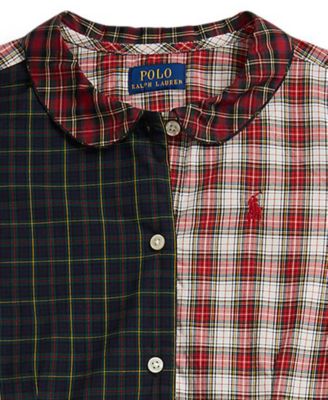 Girls' 7-16 Long-Sleeve Plaid Shirt Dress