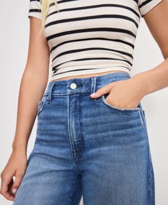 Women's Good Waist Palazzo Cropped Jeans