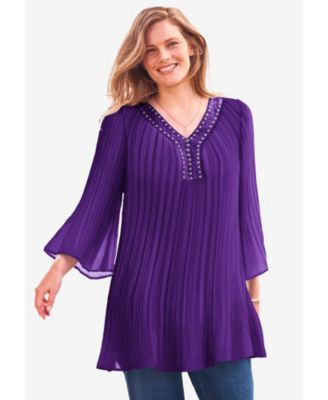 Women's Within Embellished Pleated Blouse