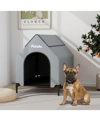 36'' Elevated Dog House for Small Breeds Large Pet House w/ Ventilated Windows