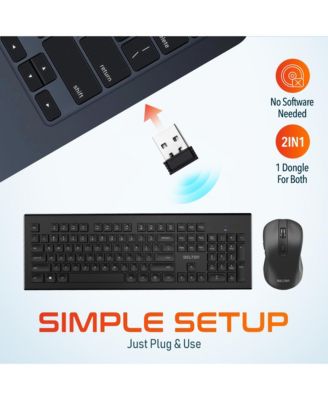 Wireless Keyboard & Mouse 2 Pcs, Compatible with PC, Laptops (DKBMKIT2-WB)