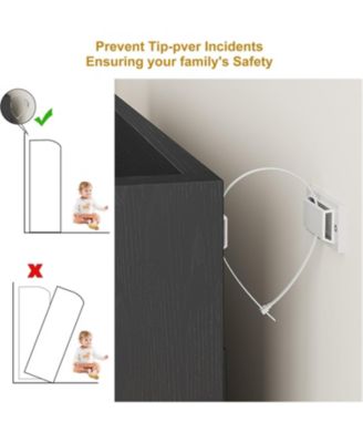 Rattan Shoe Cabinet with 2 Doors,5-Tier Wooden Shoe Storage Organizer with Adjustable Shelves for Entryway, Hallway, Closet, Living Room, Black