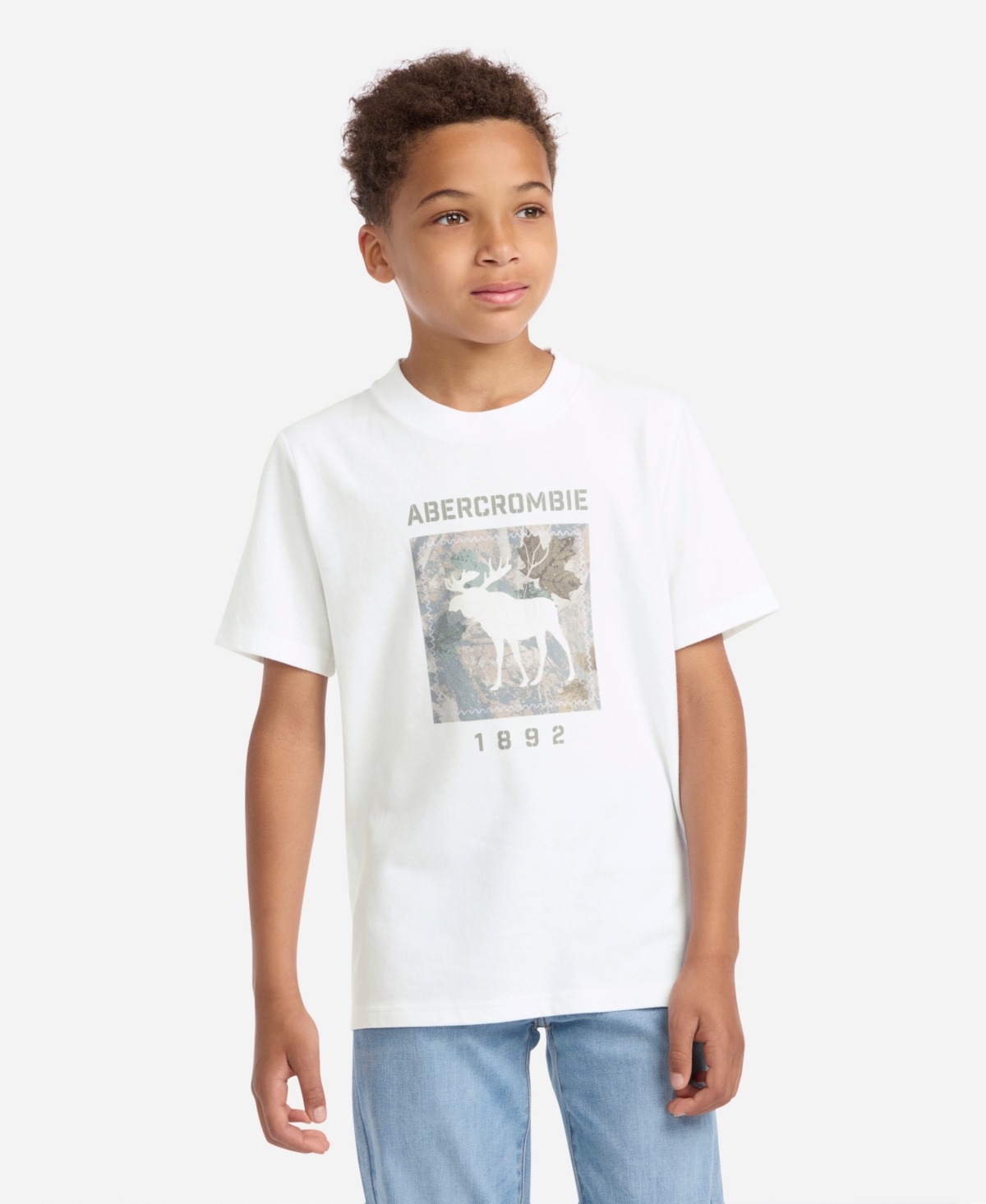 Abercrombie Boys 5-16 Camo Moose T-shirts In White