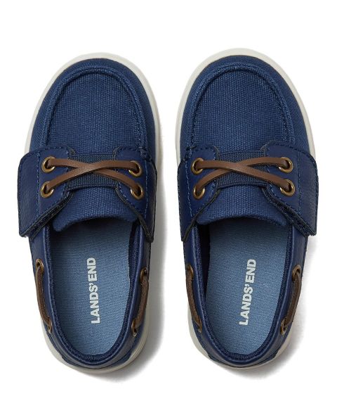 Обувь Lands' End Canvas Easy On Boat Shoes для девочек, цвет: Морской тёмно-синий