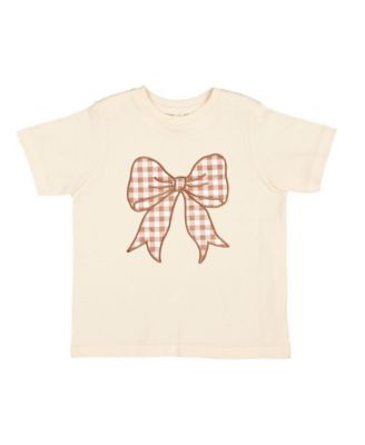 Baby Girls Gingham Bow Patch Short Sleeve T-Shirt