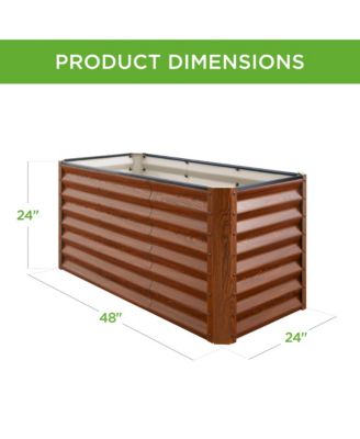 4x2x2ft Outdoor Metal Raised Garden Bed, Planter Box for Vegetables, Flowers