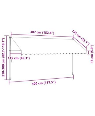 Retractable Awning Orange and Brown Polyester with PU coating, Steel