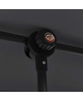 Garden Parasol Black Polyester, Aluminum 6.6 x 4.9 ft Rotatable