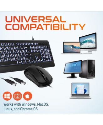 KB20 Big Button Computer Keyboard and Mouse Combo