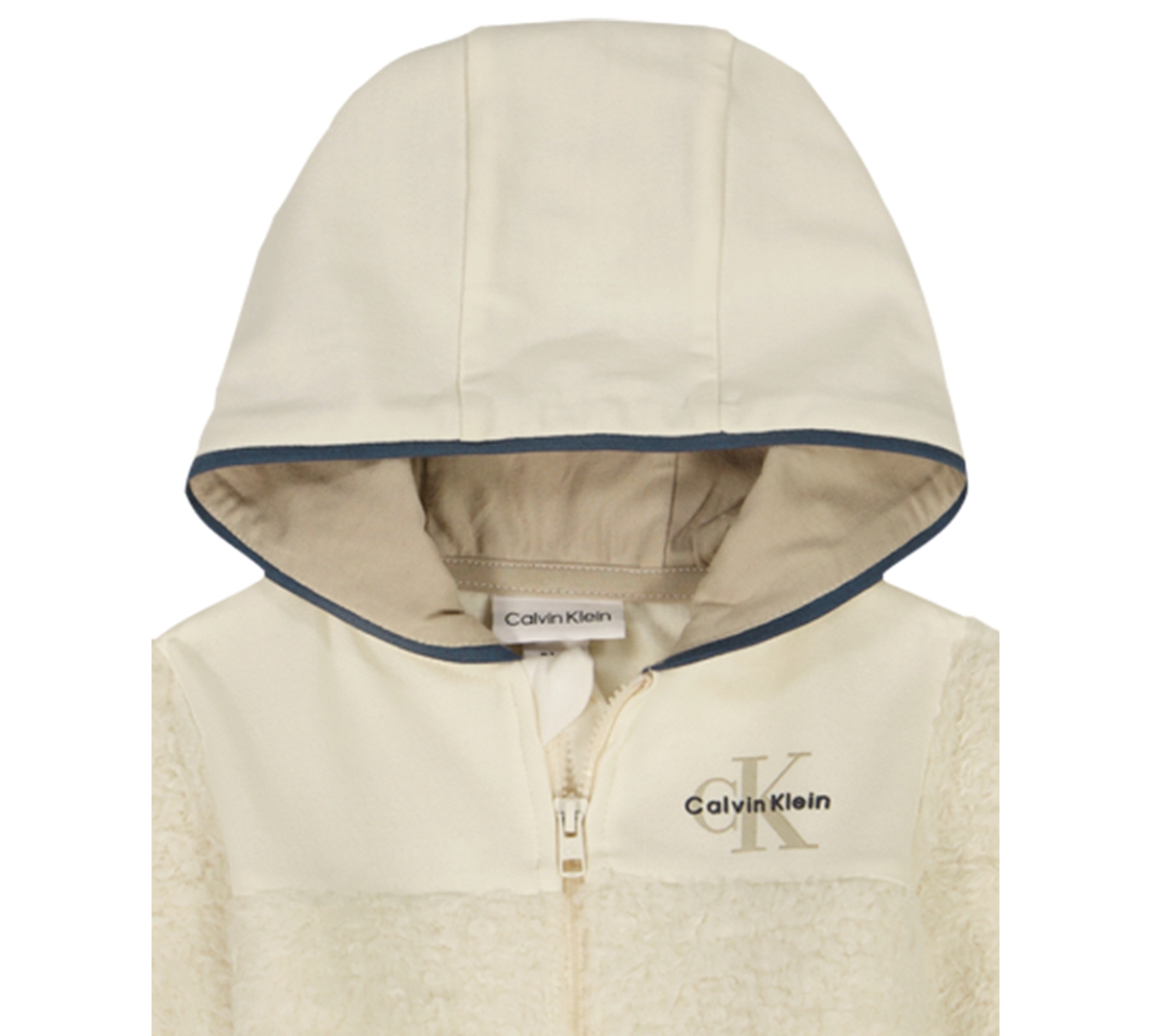 Calvin Klein Baby Boys 3-piece Sherpa Fleece Zip-up Hoodie, Bodysuit And Joggers Set In Brown
