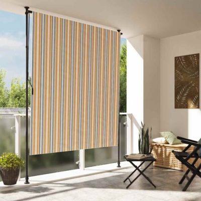 Outdoor Roller Blind Yellow and White, Anthracite