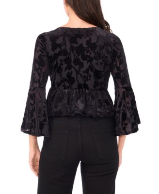 Petite Bell Sleeve Peplum Top