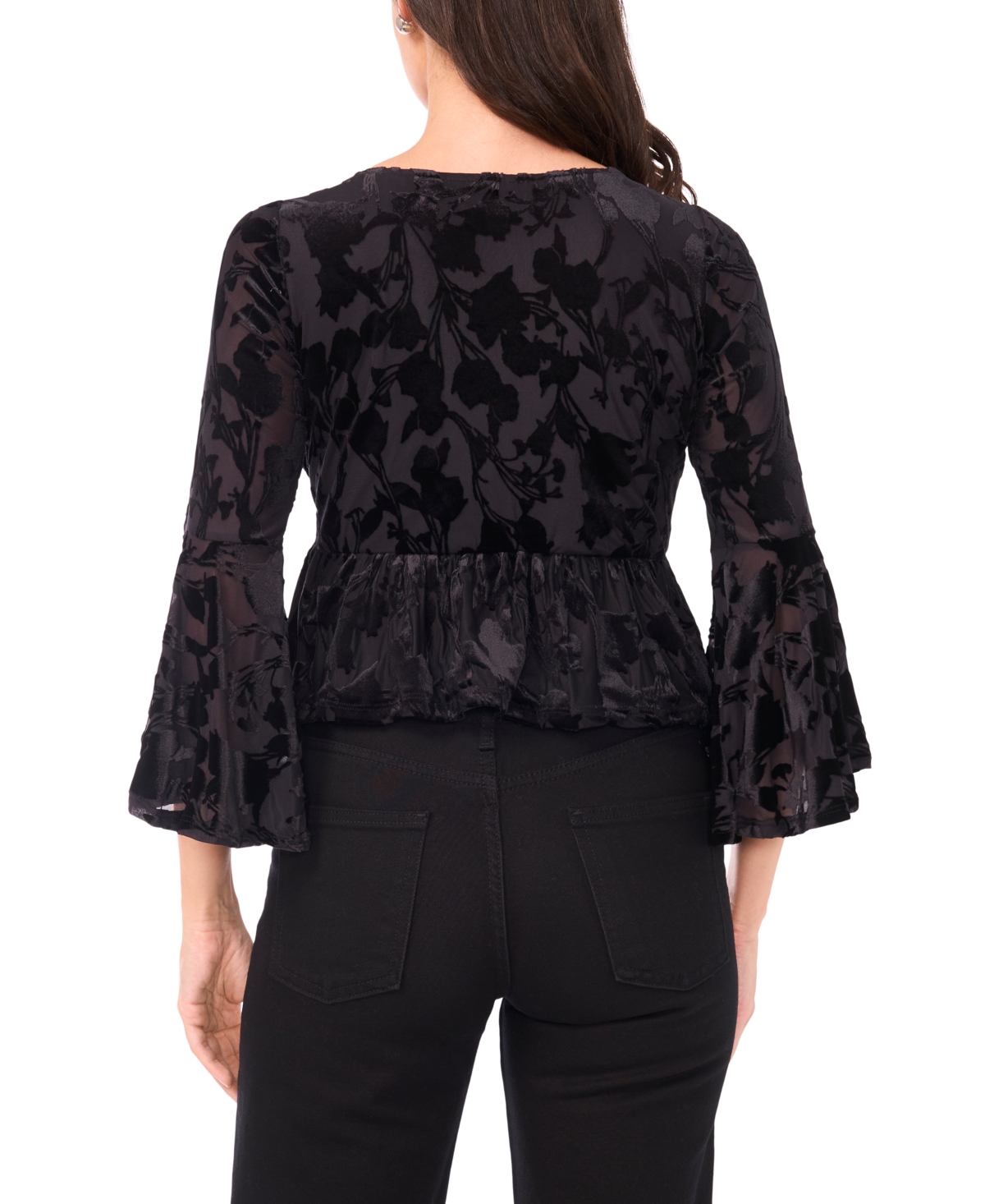 Sam & Jess Petite Bell Sleeve Peplum Blouse