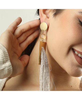 Women's Multicolour Tassel Drop Earrings