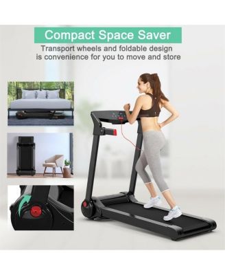 3HP Electric Folding Treadmill with Bluetooth Speaker-Red
