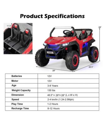 12V 2-Seater Kids Ride on UTV with Slow Start Function Music-Red