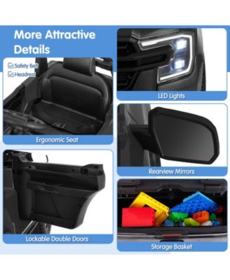 12V Electric Kids Ride on Car Licensed Ford Ranger with Remote Control and Music-Black