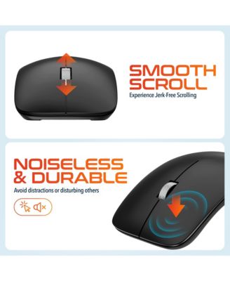 S10 Curved Ergonomic Wireless Mouse, 2.4GHz USB Mouse (DMERGS10-WB)