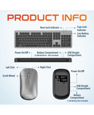 K100 Ergonomic Wireless Keyboard & Mouse Set (DKMK100-WB)