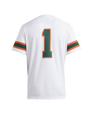 Men's 1 White Miami Hurricanes Premier Jersey