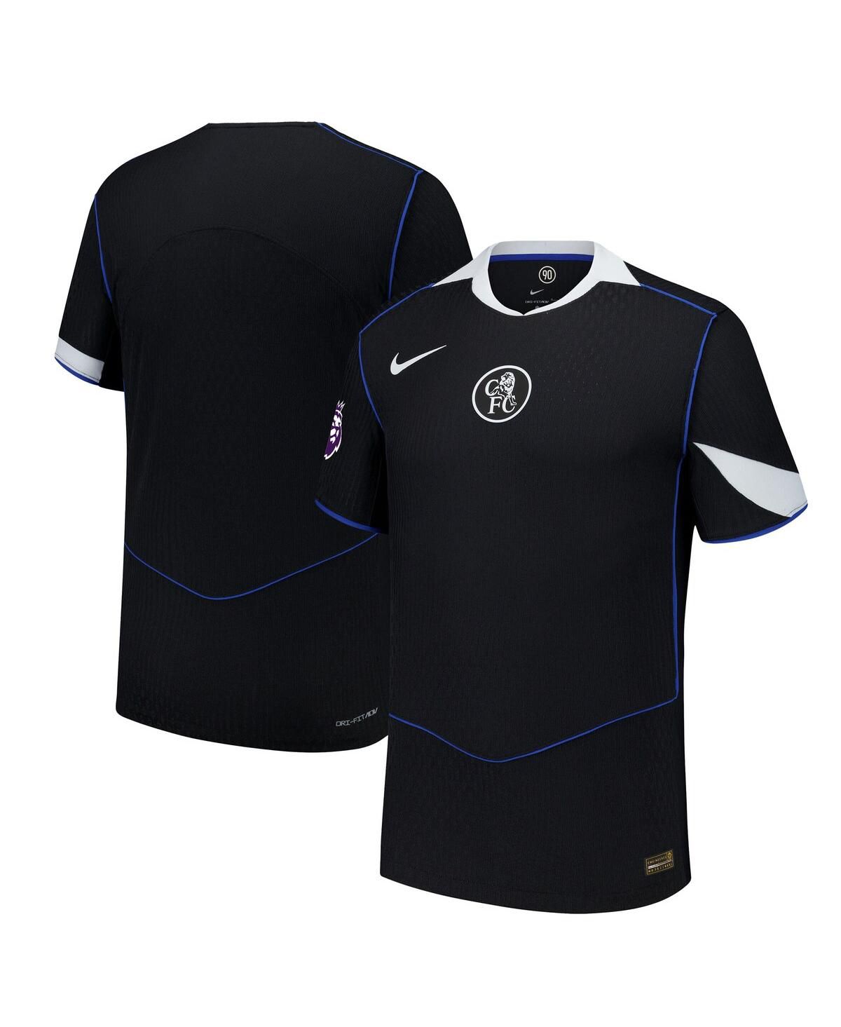 Мужская черная футболка Chelsea 2025/26 Third Authentic с нашивками из джерси