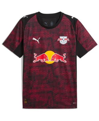 Men's Black RB Leipzig 2025/26 Away Replica Jersey