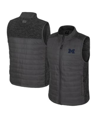 Colosseum - Men's Charcoal Michigan Wolverines Nightman Full-Zip Puffer Vest