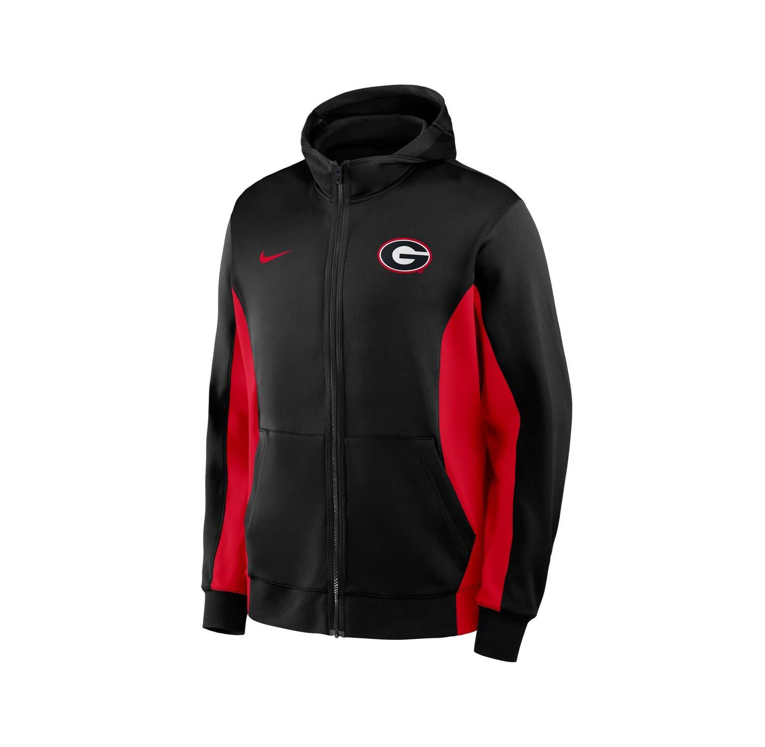 Men's Black/Red Georgia Bulldogs Dri-FIT Game Full-Zip Hoodie Jacket