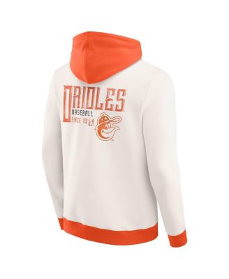 Men's Cream Baltimore Orioles Polar Fleece Full-Zip Hoodie