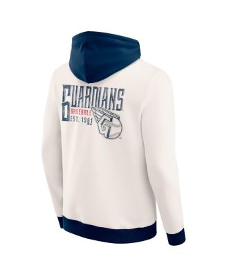 Men's Cream Cleveland Guardians Polar Fleece Full-Zip Hoodie