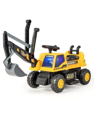 Kids ASTM Certificated Powered Ride On Bulldozer with Front Digger Shovel-Yellow
