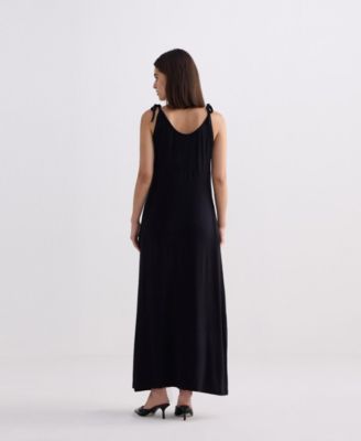 Women's Shoulder Tie-Detail Maxi Dress