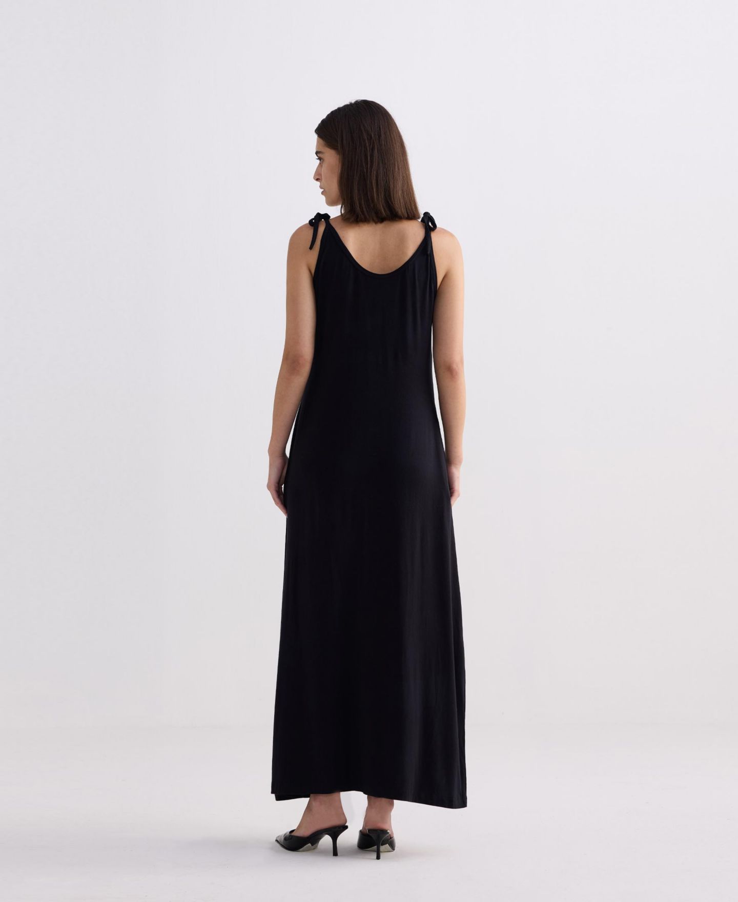 Женское платье Reistor Shoulder Tie-Detail Maxi, цвет: Чёрный — фото 3