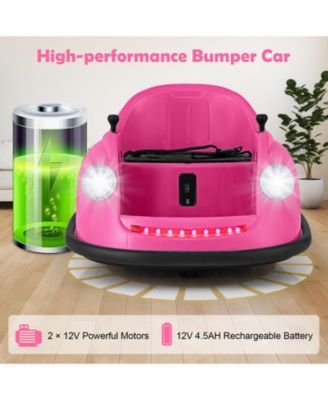 12V Electric Kids Ride on Bumper Car Battery Powered Bumping Car with Remote Control-Pink