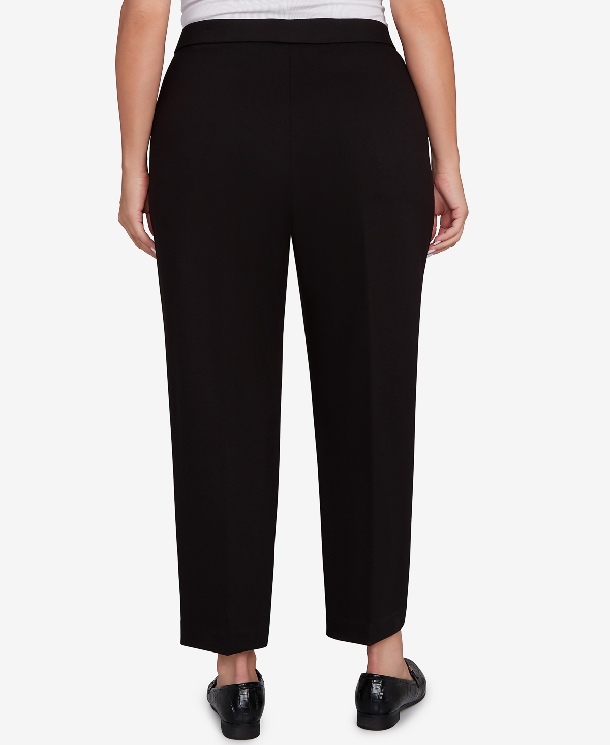 Alfred Dunner Plus Size Barcelona Stretch Ponte Knit Average Length Pant In Black