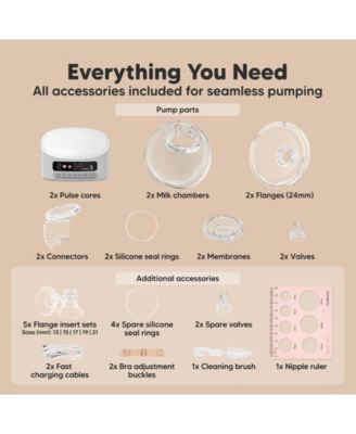 Pulse S10 Pro Breast Pump Hands Free, Electric Wearable Breastfeeding Pump, With Full Set Soft Silicone Flange Inserts